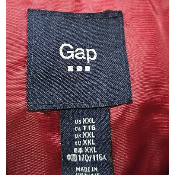 GAP Women's XXL 2X Puffer Vest Buffalo Check Red Black Snaps Gorpcore 48" AS IS - Picture 3 of 8